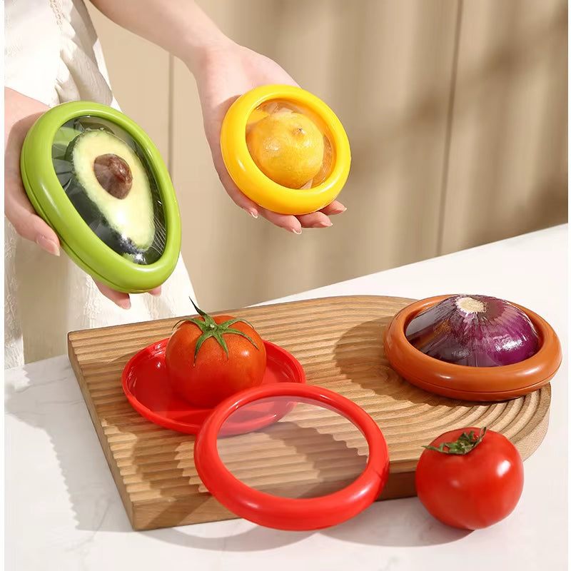 Reusable Food Saver Box Half Cut Fruit Freshing Retractable Film Storage Container Fruit Preservation Seal Cover Kitchen Tools